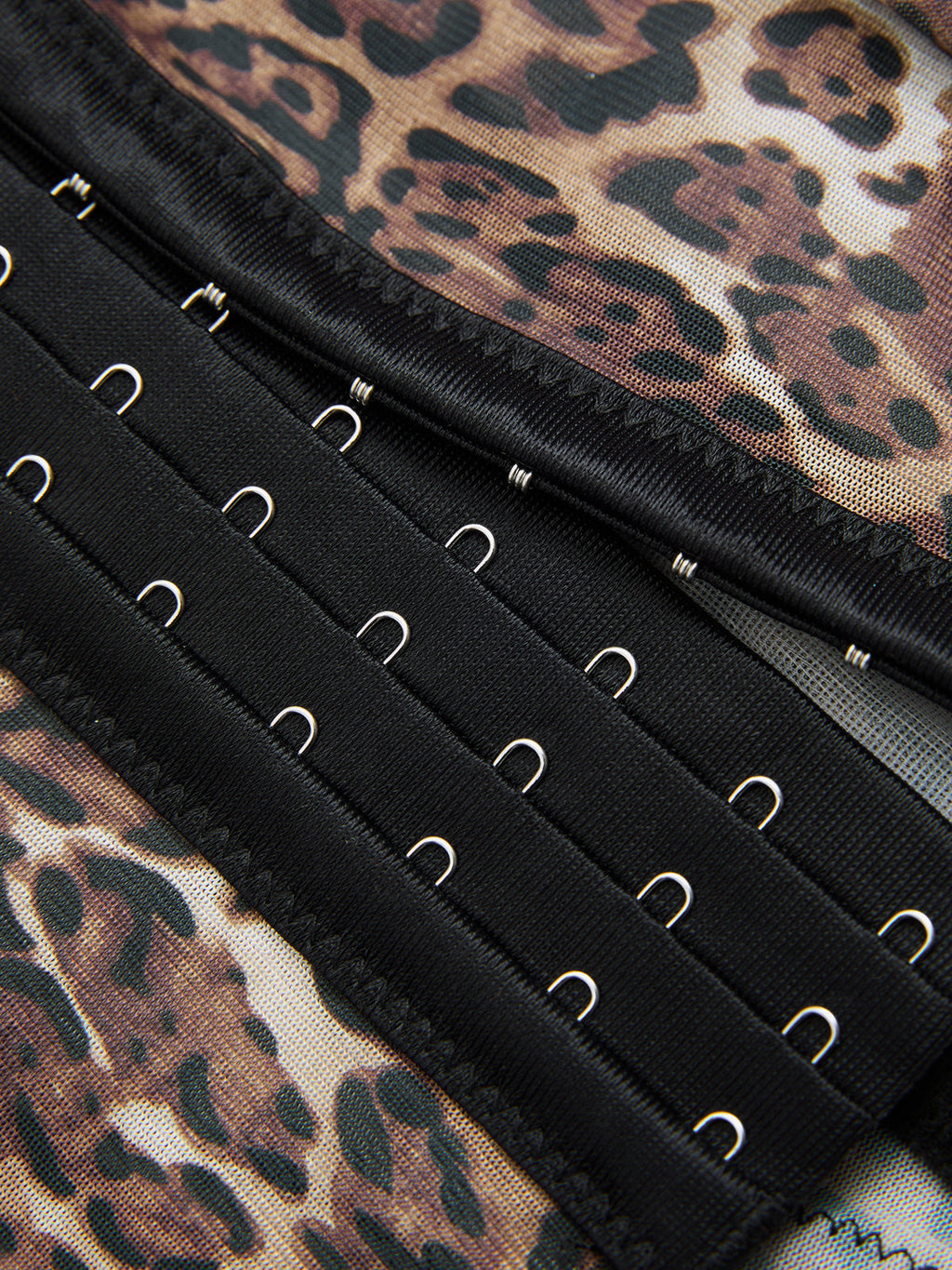 Lace-Trim Leopard-Print Chiffon Corset Top