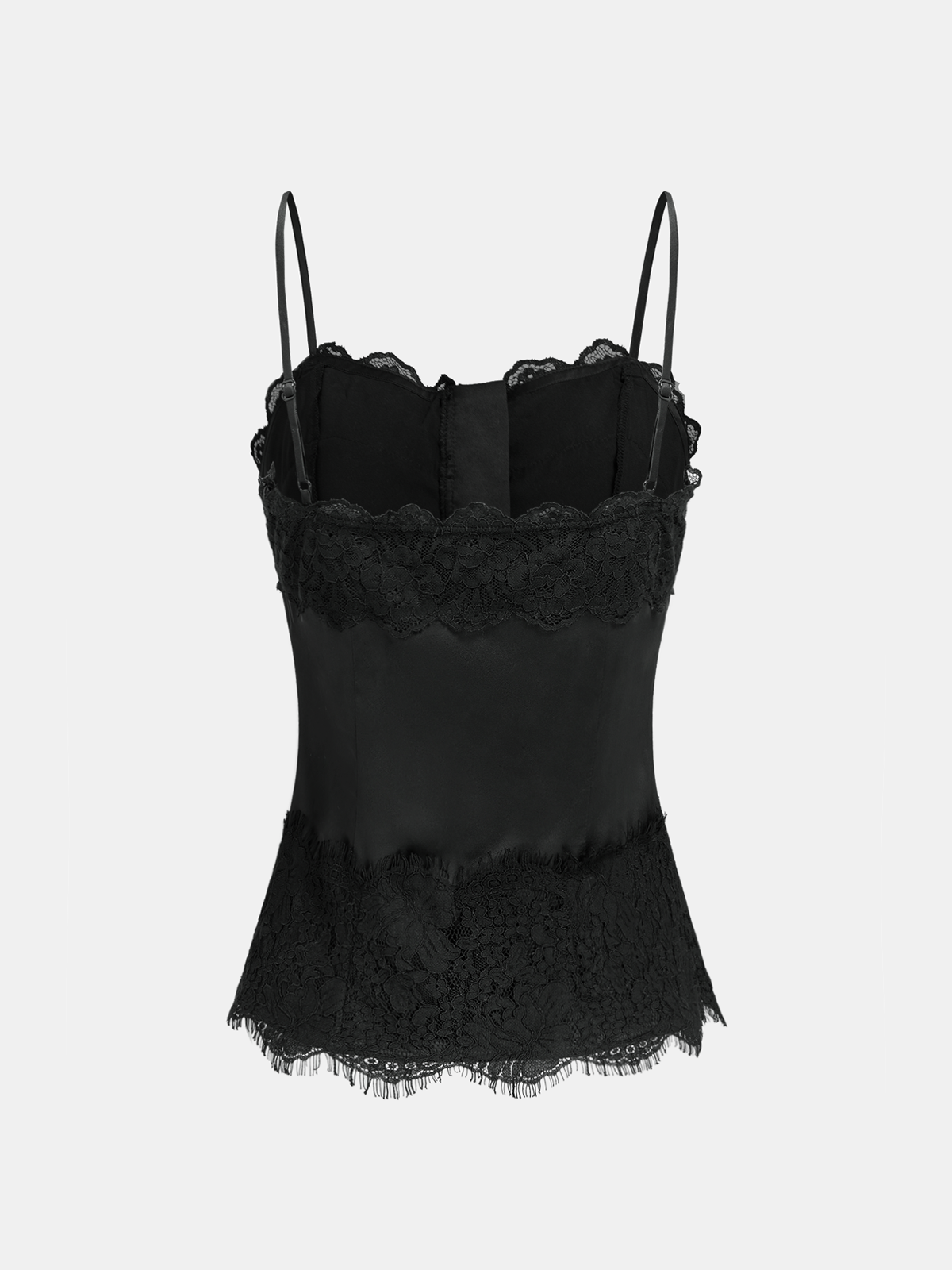 Satin-Cami-Top mit Spitzenbesatz