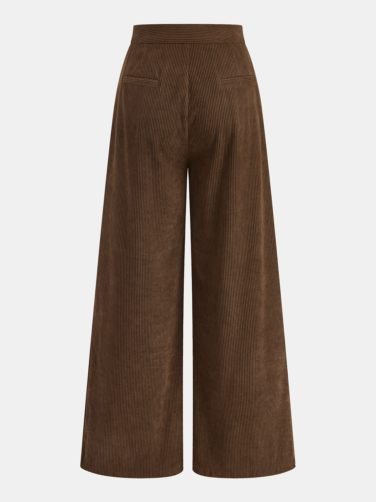 Zipper Detail Corduroy Wide-Leg Pants