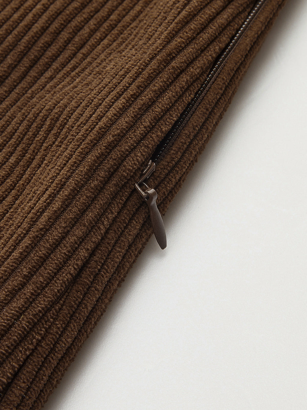 Zipper Detail Corduroy Wide-Leg Pants