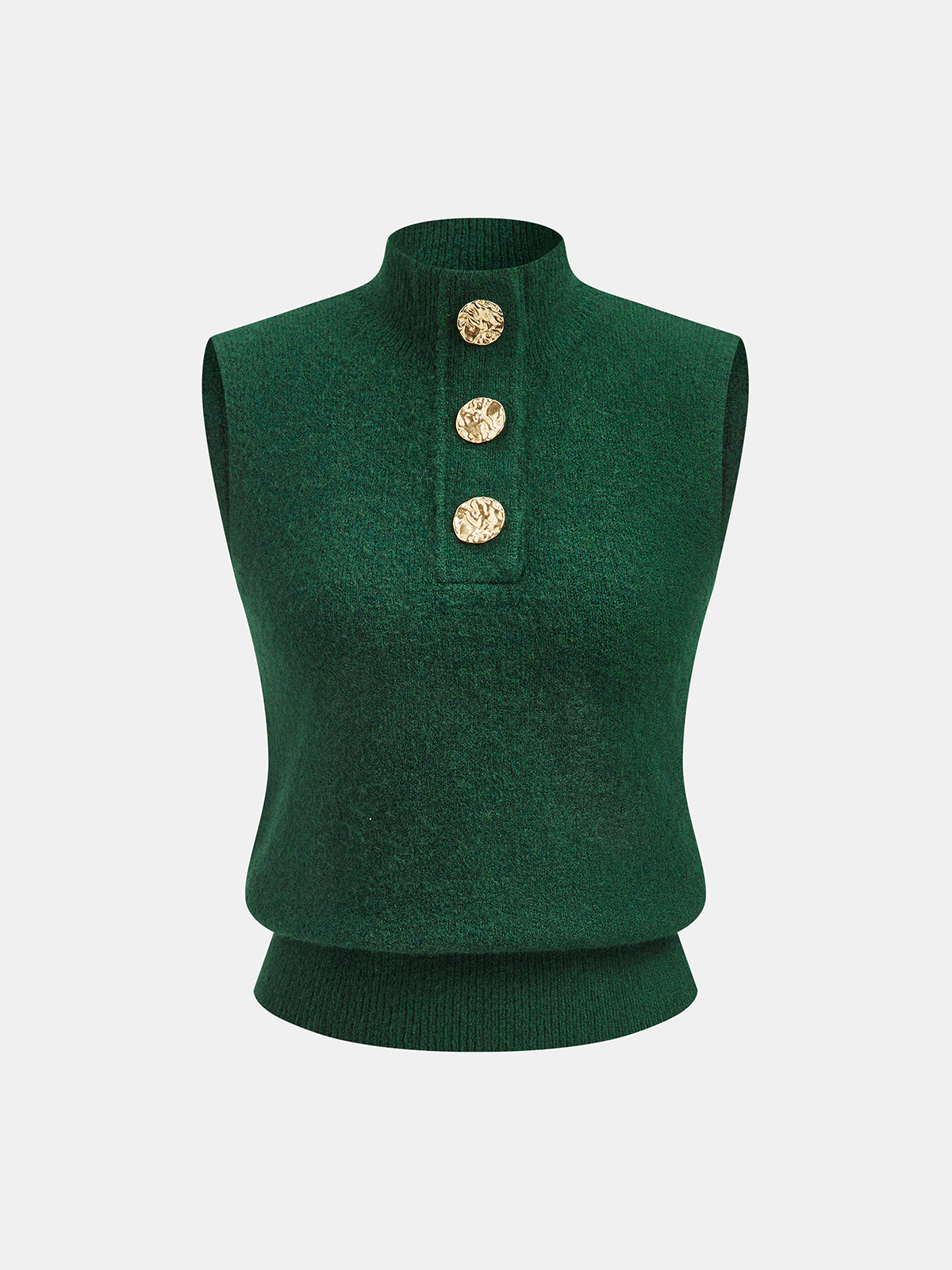 Westen aus Wollmischgewebe mit Metall-Details und Mock-Neck