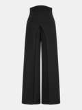 Pantalon large asymétrique taille haute