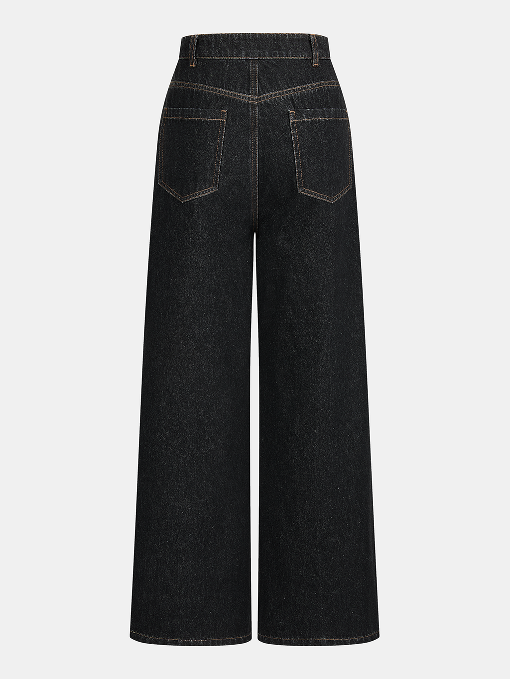 Jean droit asymétrique taille mi-haute en denim