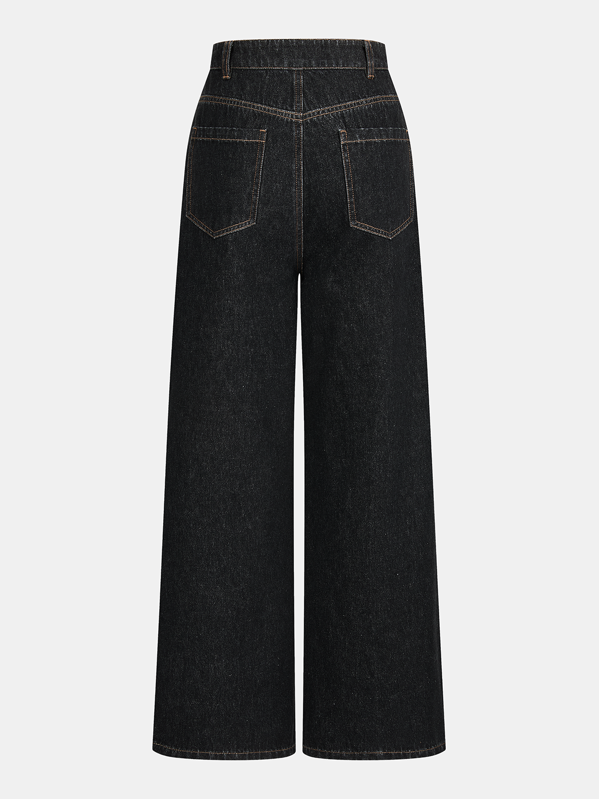 Jean droit asymétrique taille mi-haute en denim