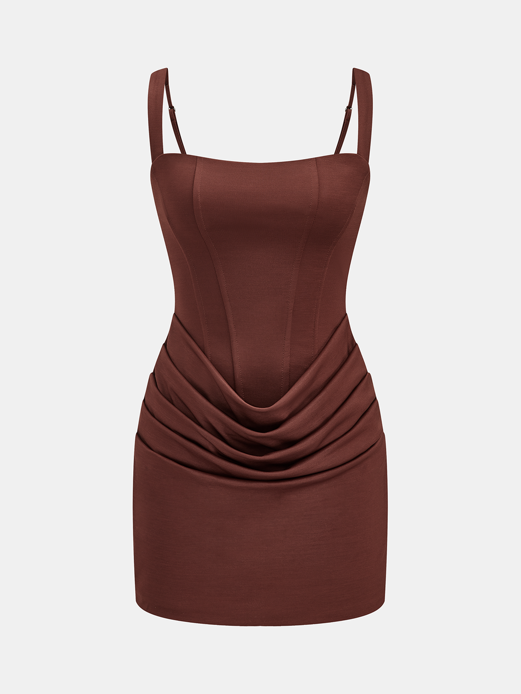 Mini-robe corset ruchée à lacets au dos