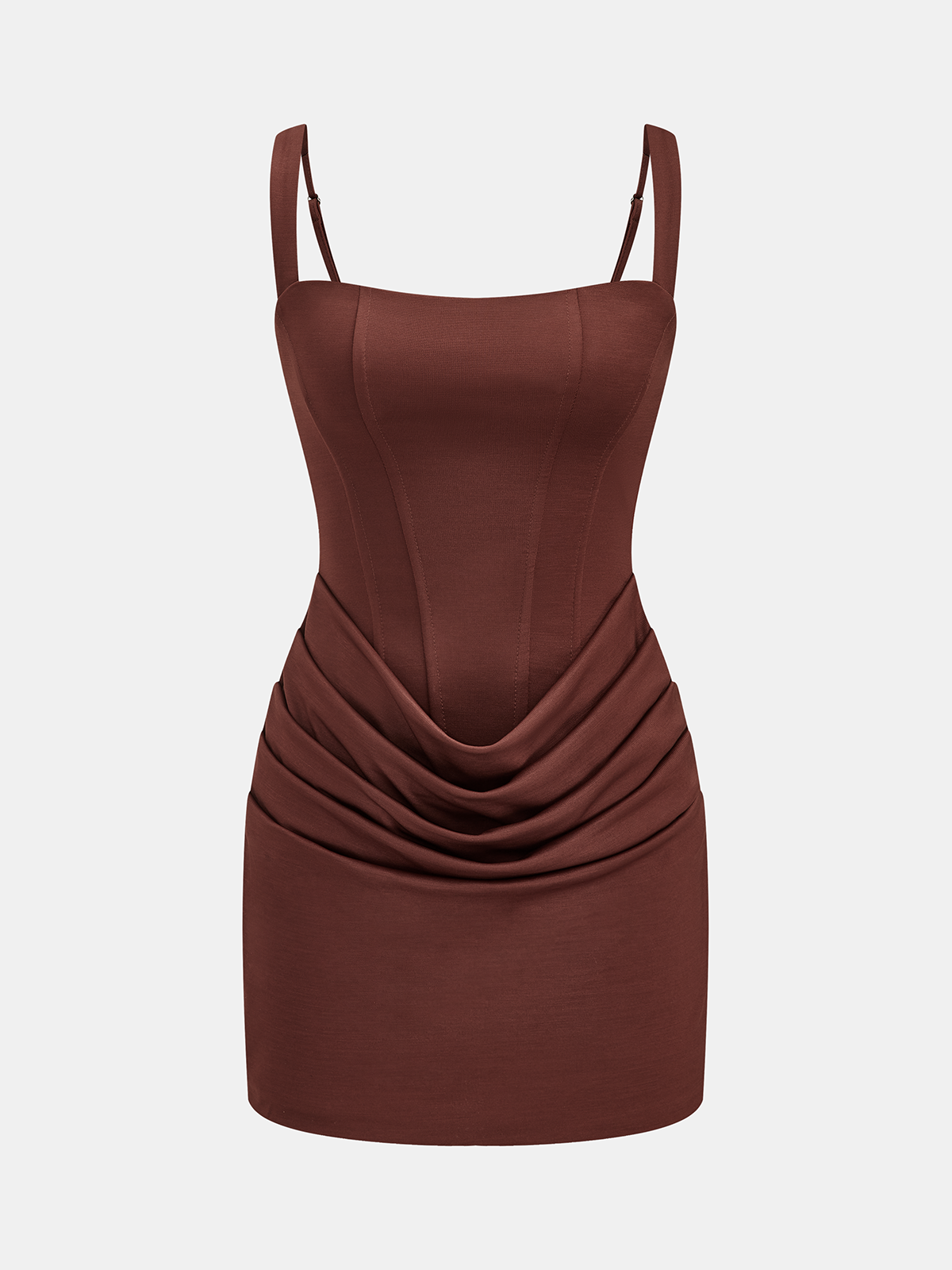 Mini-robe corset ruchée à lacets au dos