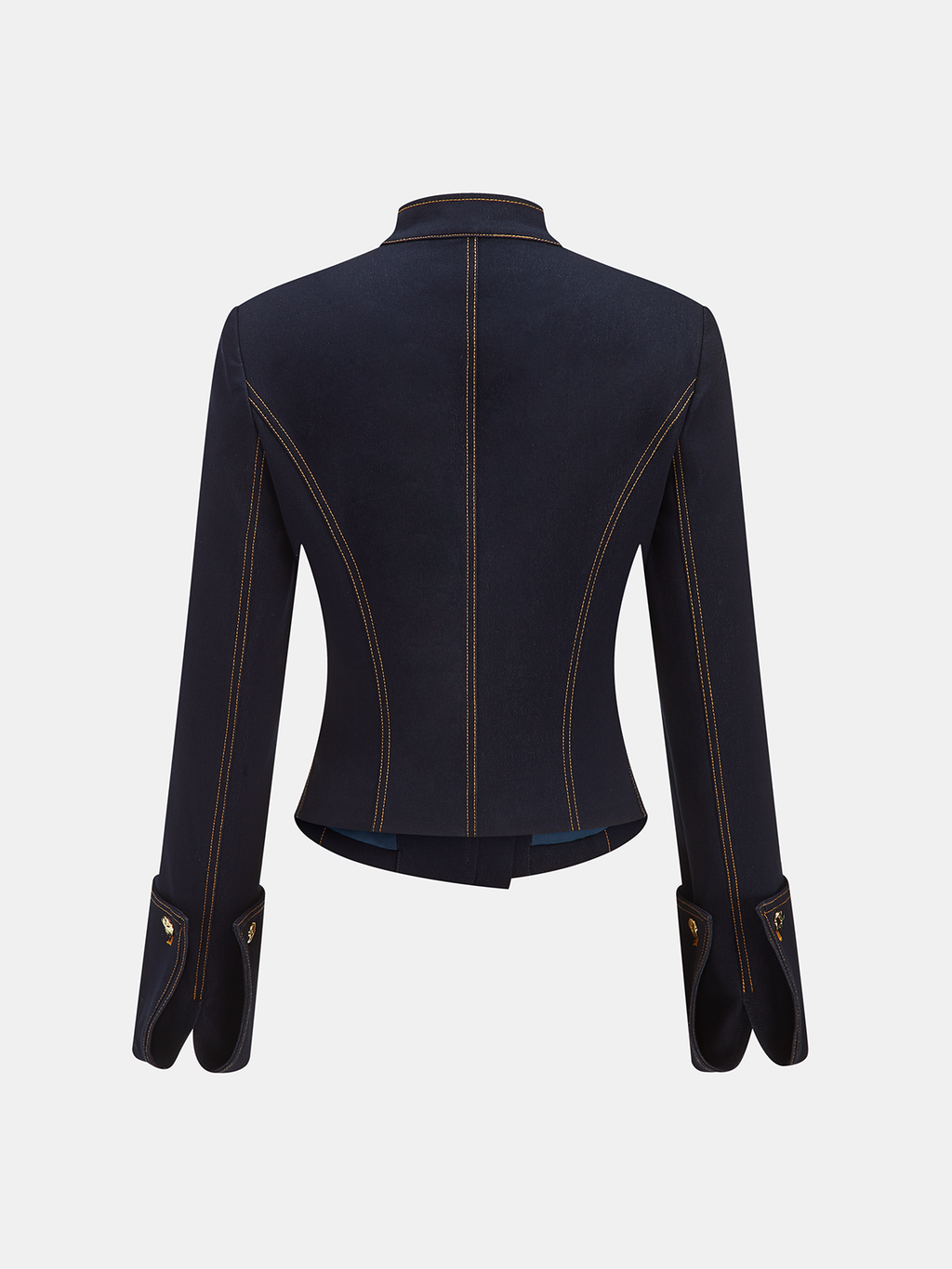 Blazer mit Stehkragen, Knöpfen aus Metall und Jeans-Imitat