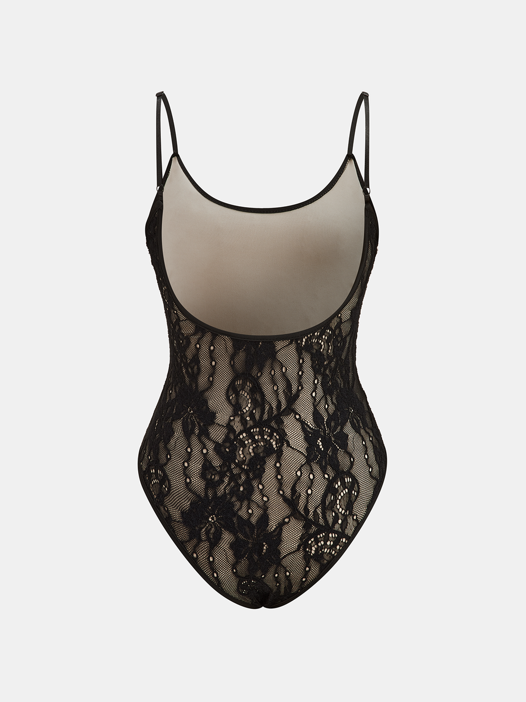 Blumiger rückenfreier Cami-Body aus Spitze