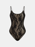 Blumiger rückenfreier Cami-Body aus Spitze