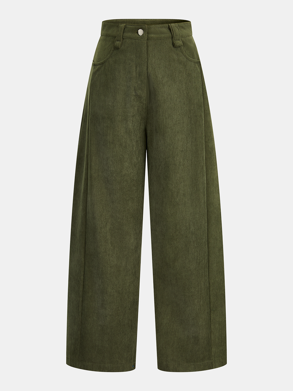 Pantalon large en velours côtelé taille haute