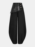 Laternenhose mit Kunstleder-Einsätzen