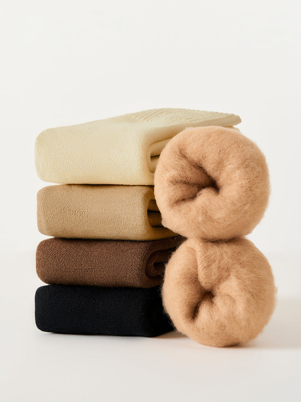 Chaussettes ras du cou en mélange de laine duveteuse
