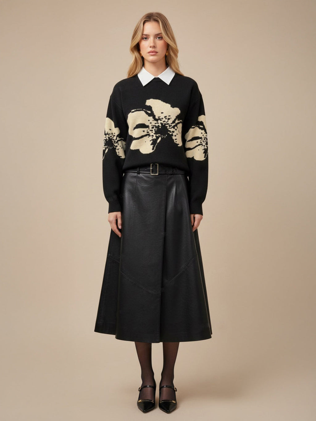 Pullover mit Blumenmuster und Rundhalsausschnitt