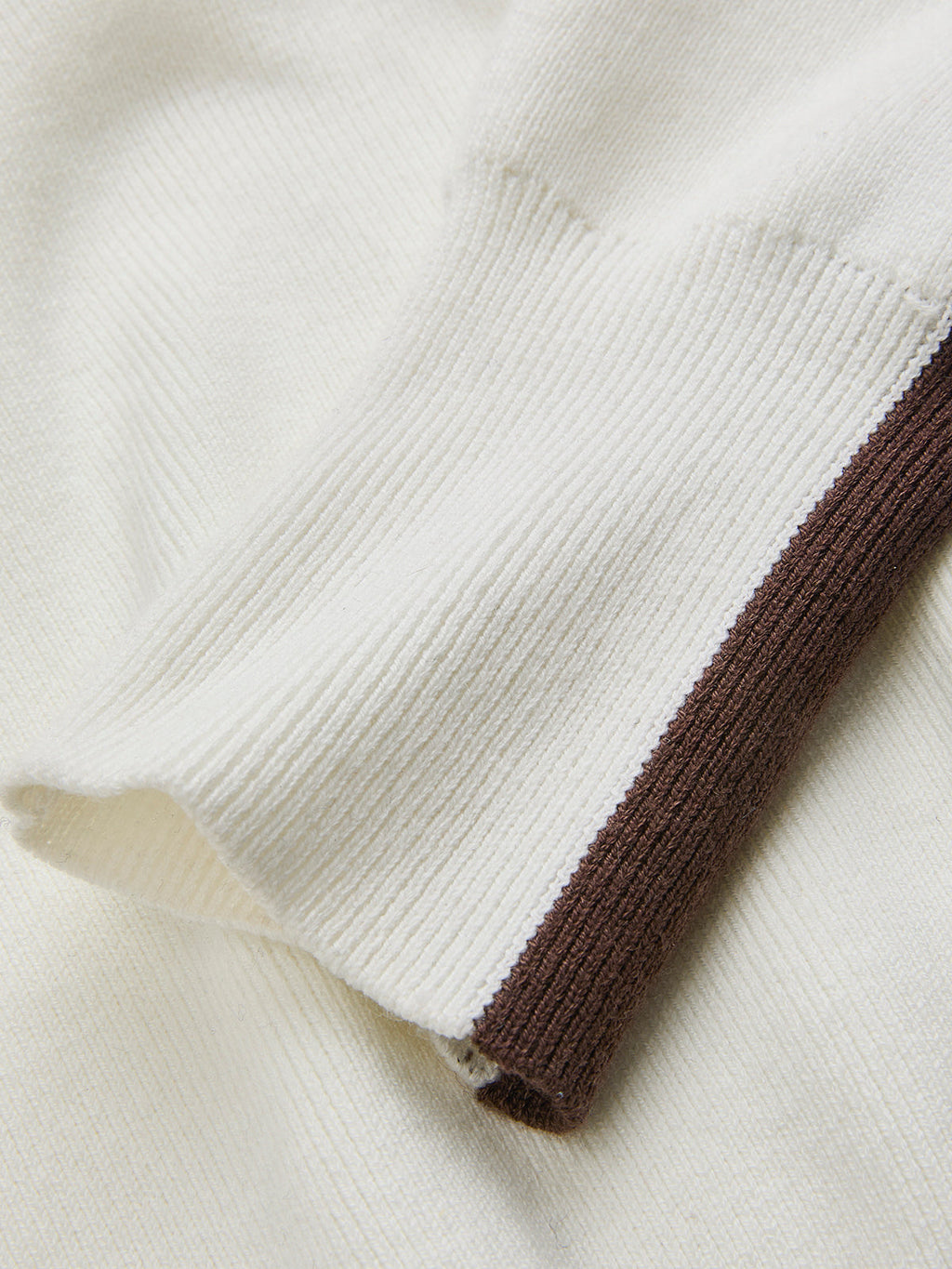 Pull ras-du-cou en maille mélangée de laine à rayures contrastantes