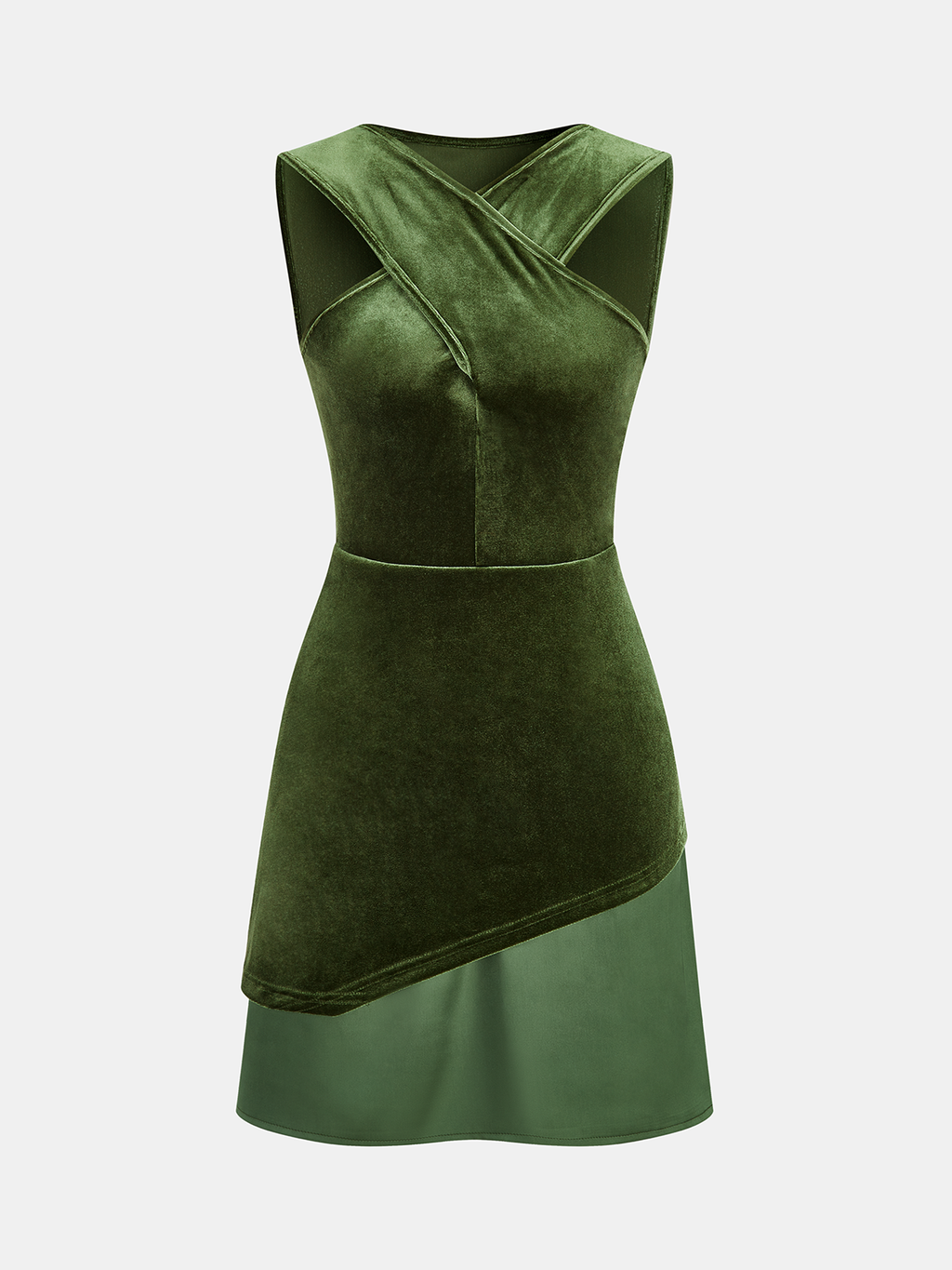 Ärmelloses asymmetrisches Samtkleid