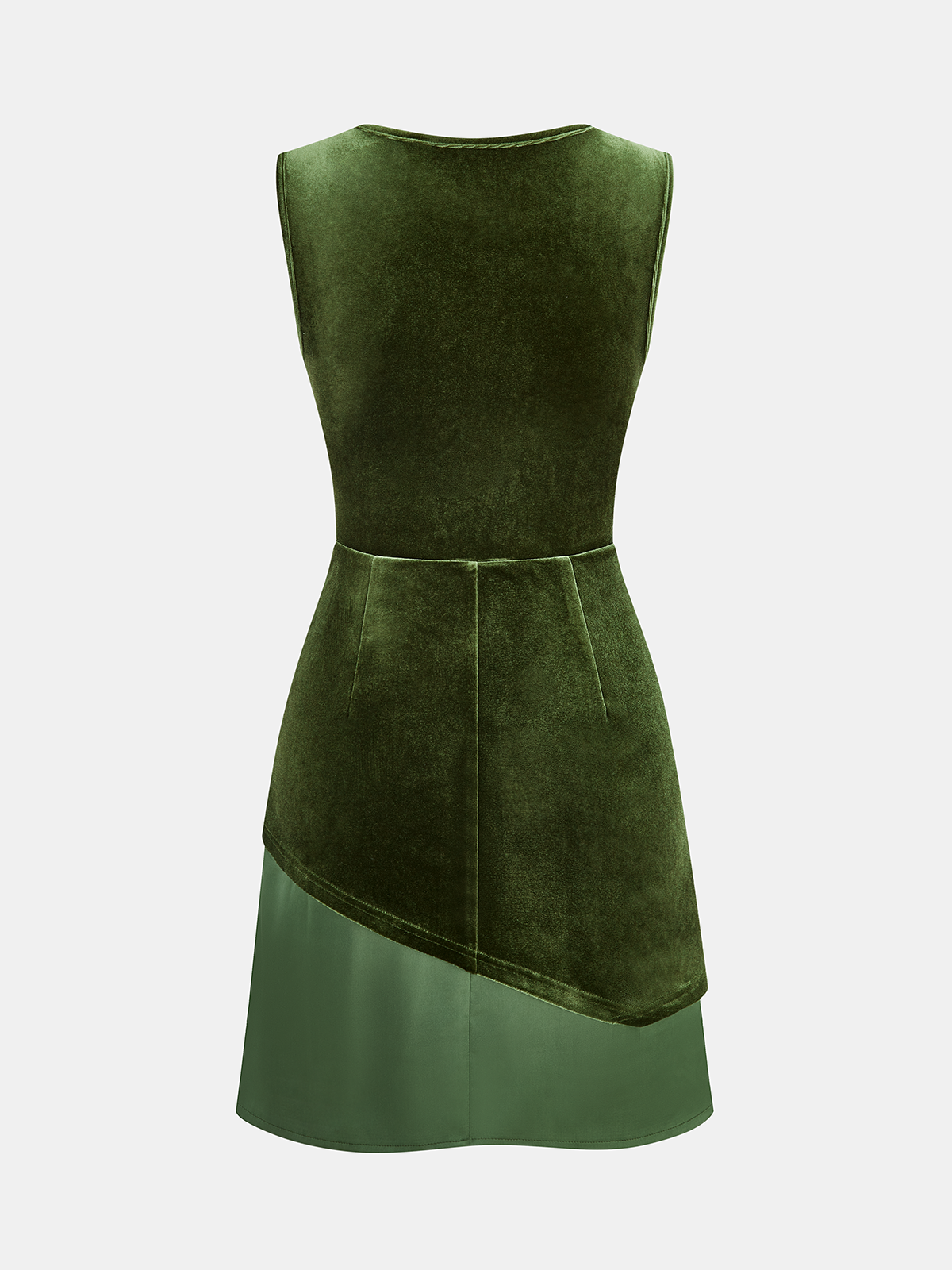 Robe asymétrique sans manches en velours
