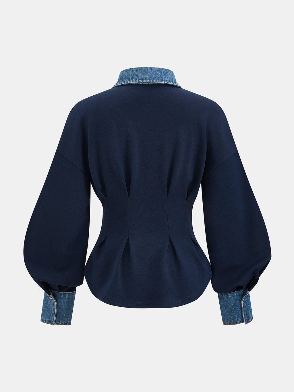 Sweatshirt mit Jeanskragen und geraffter Taille