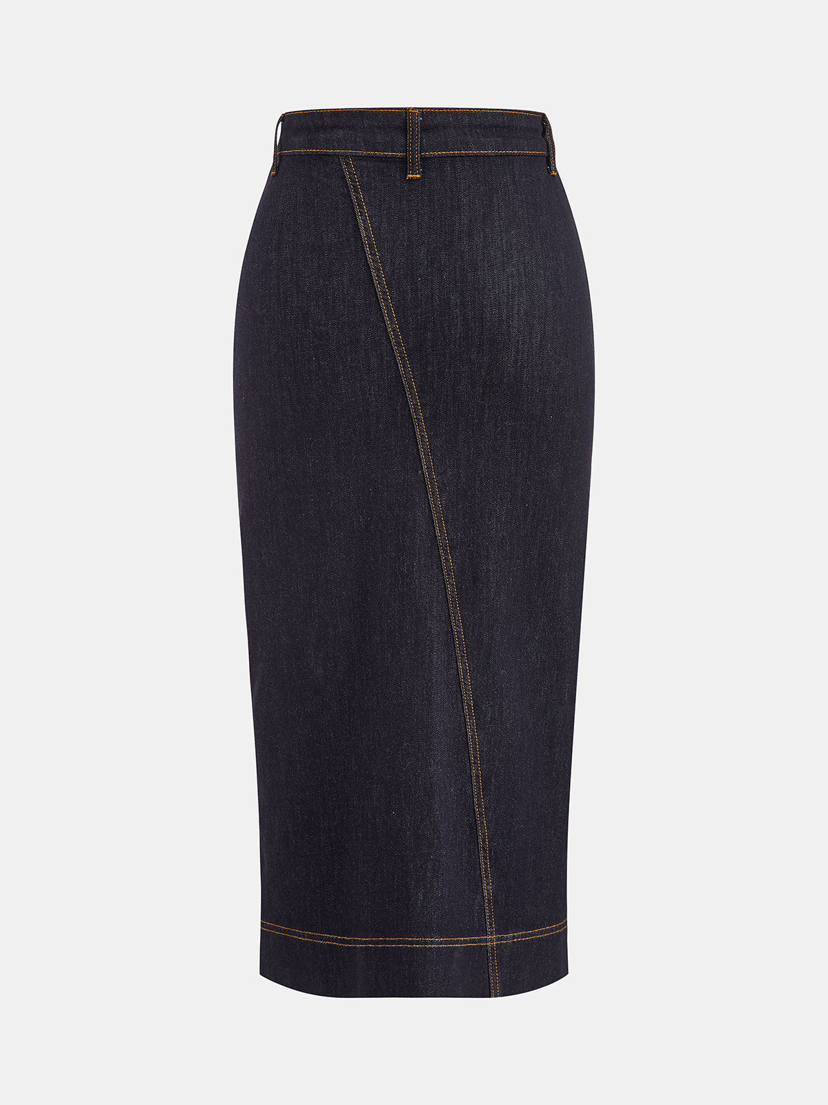 Asymmetrischer Jeans-Midi-Rock mit Schlitz