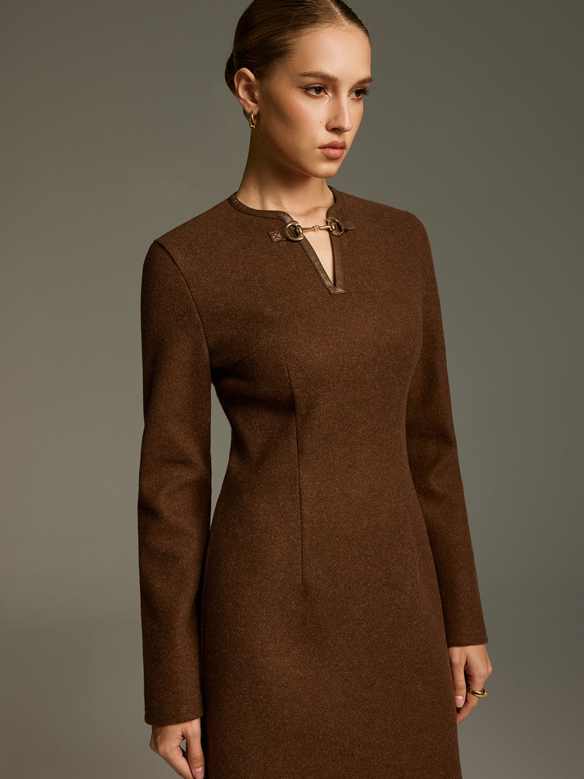 Mini-A-Linien-Kleid mit Horsebit-Detail