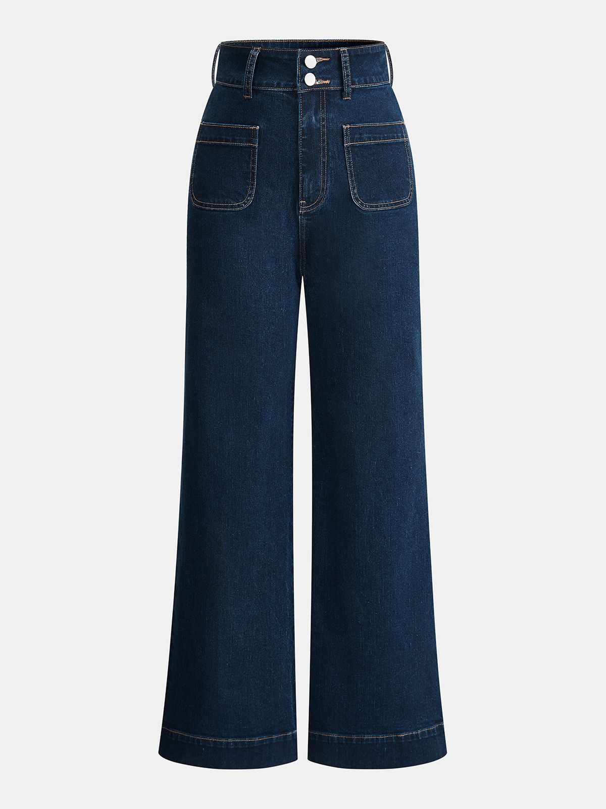 High-Waist Straight-Leg Jeans aus Denim