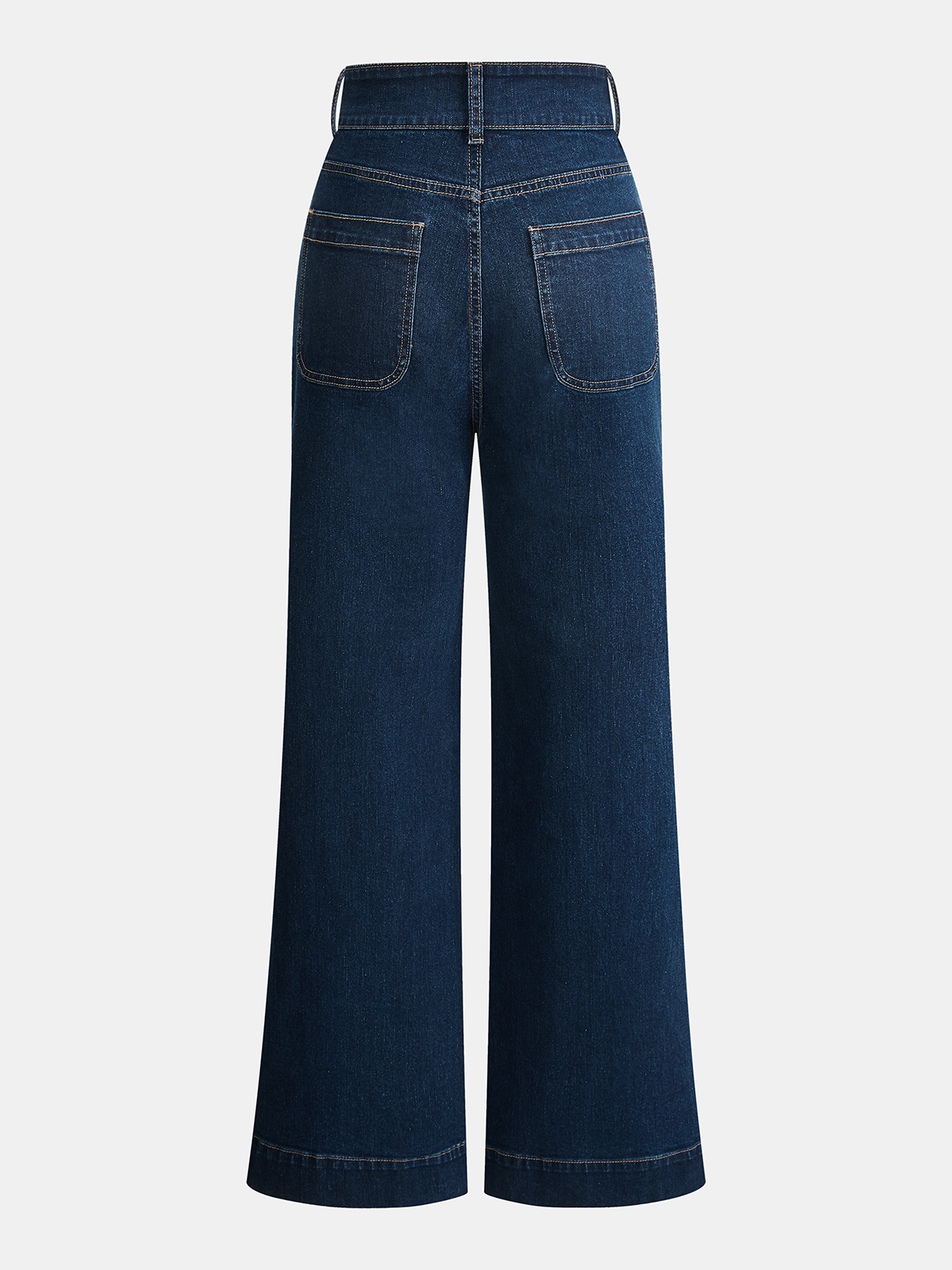 High-Waist Denim Straight-Leg Jeans