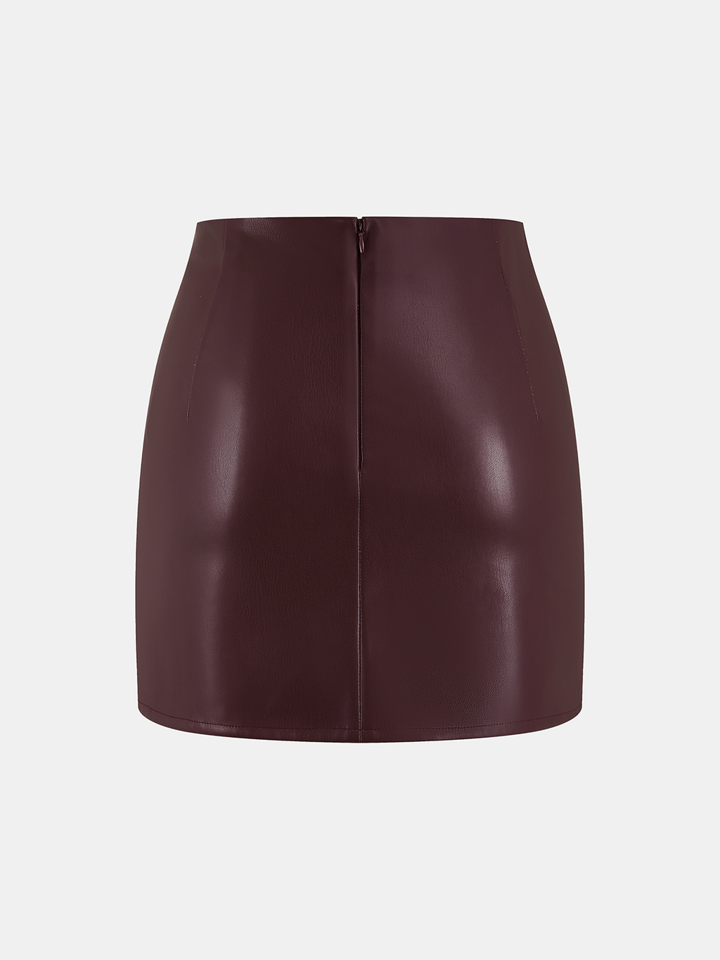 Mini-jupe en similicuir à œillets métalliques