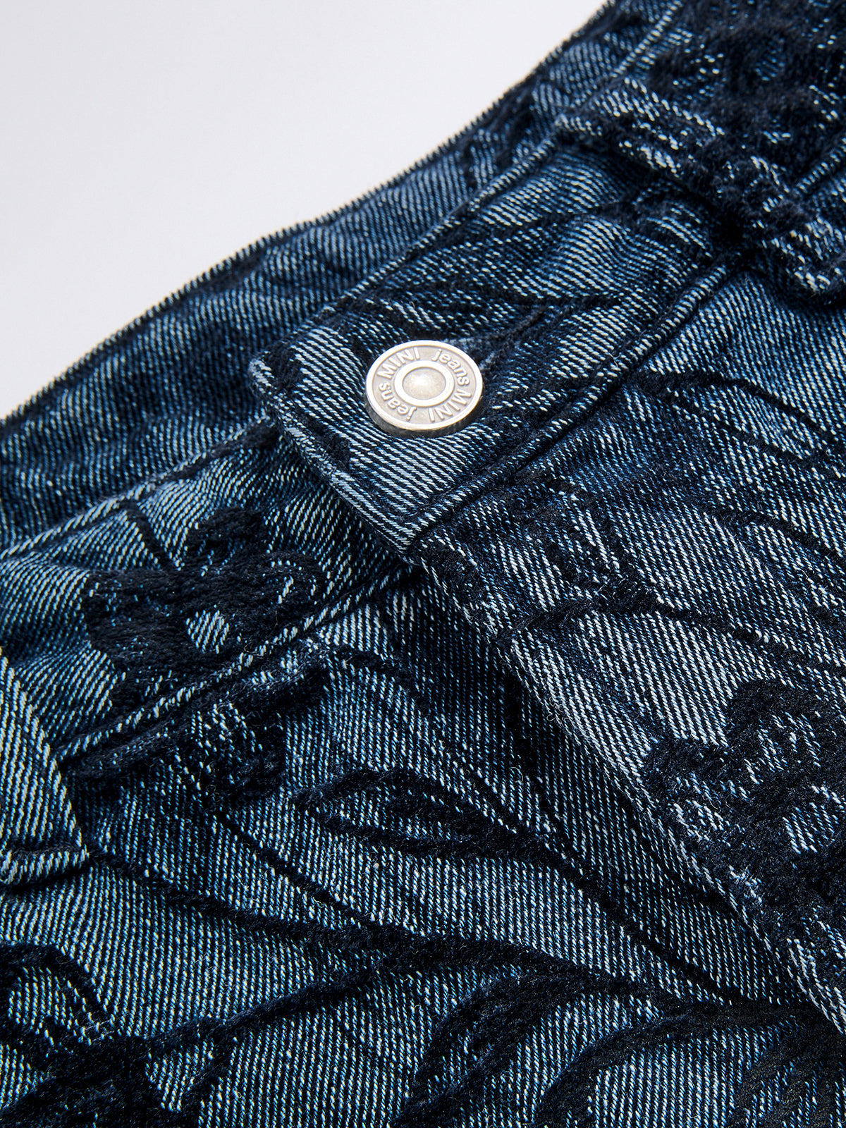Floral Jacquard Curved-Leg Jeans