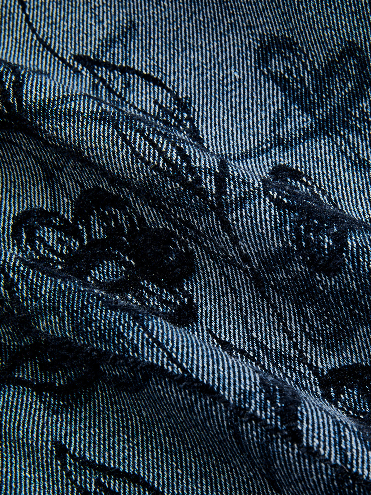 Floral Jacquard Curved-Leg Jeans