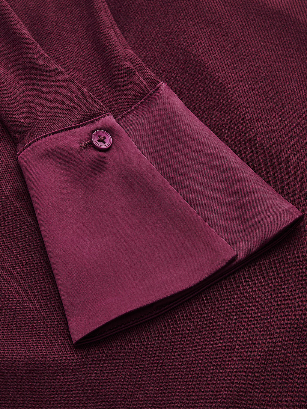 Cuff Panel Mock Neck Ruched Top