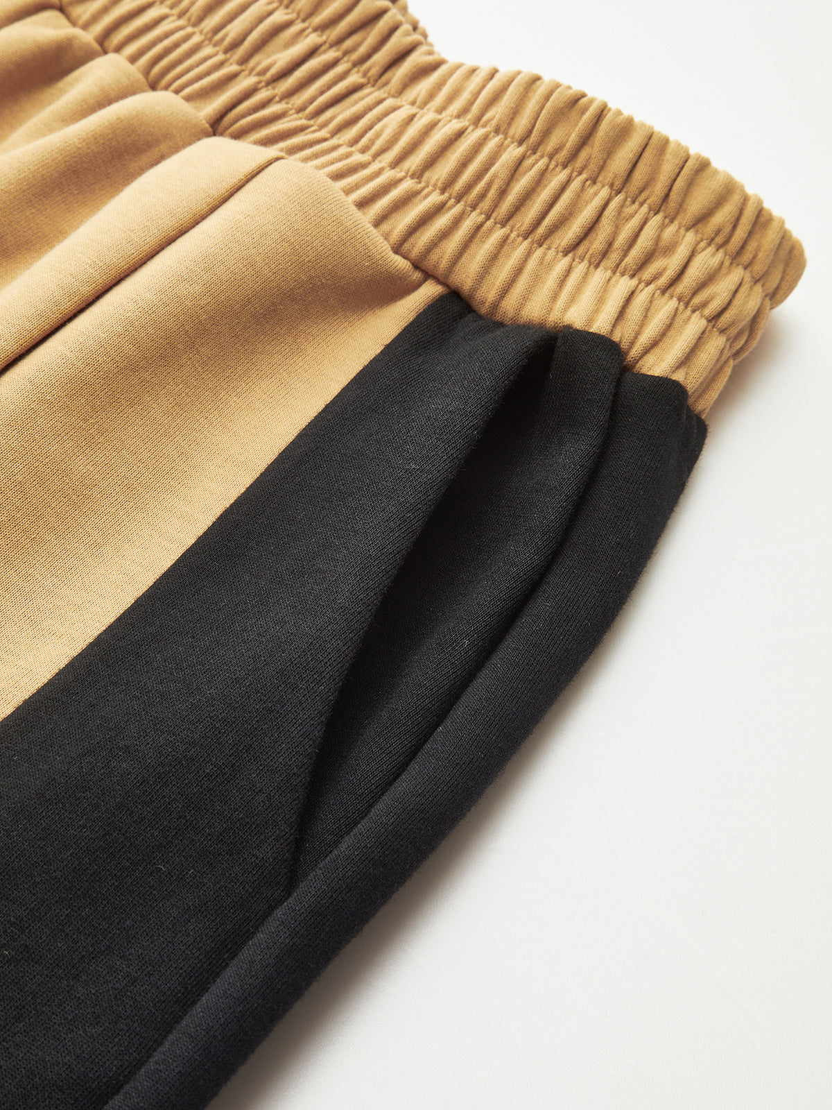 Side Color-Blocked Elastic-Waist Wide-Leg Pants
