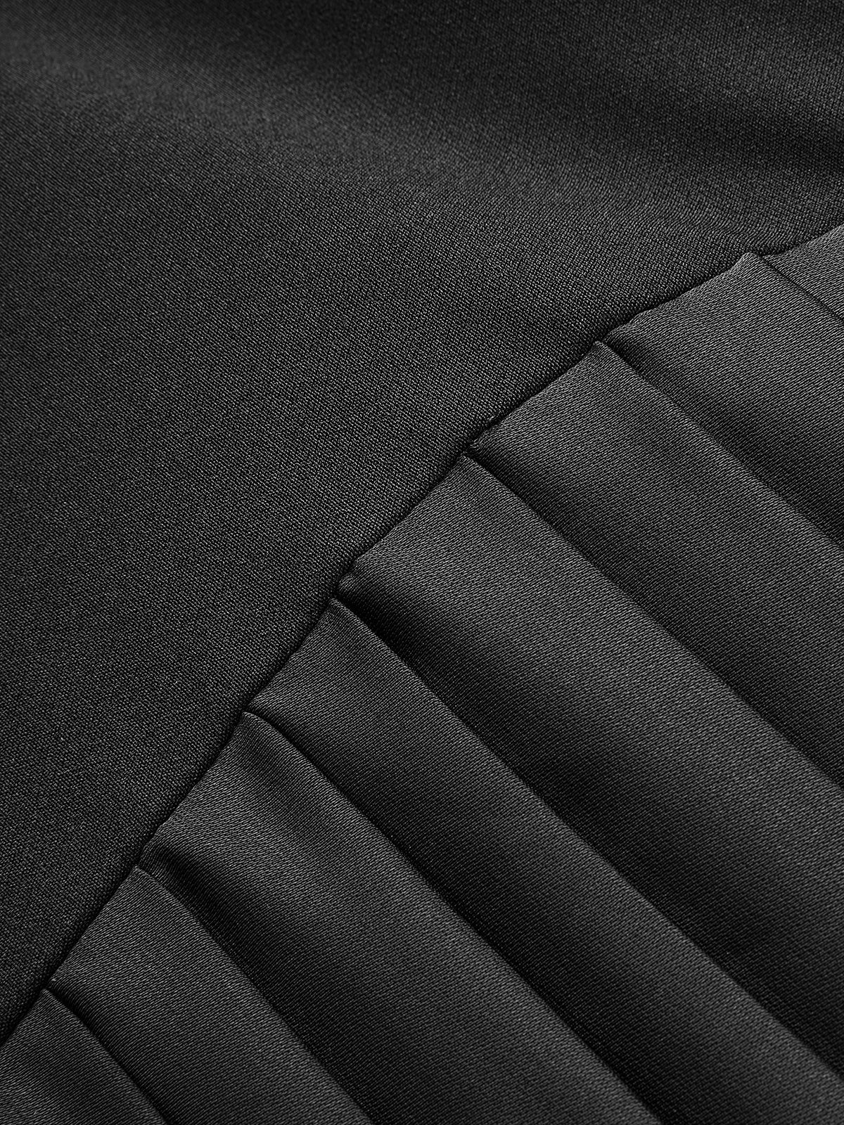 Twisted V-Neck Belted Pleated Midi Dress