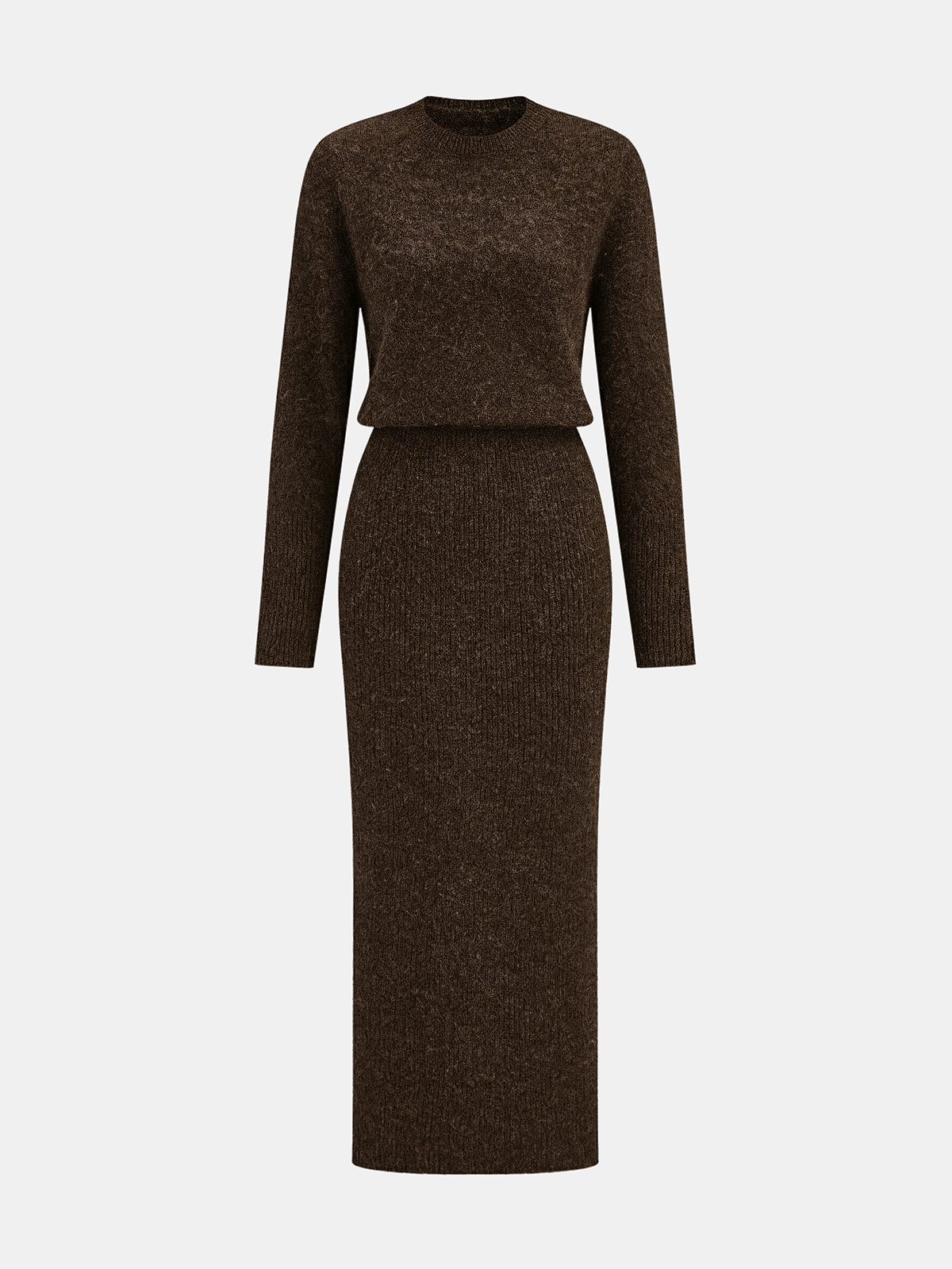 Robe midi floue en mélange de laine