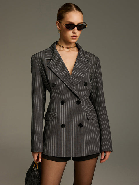 Nadelstreifen-Zweireiher-Blazer