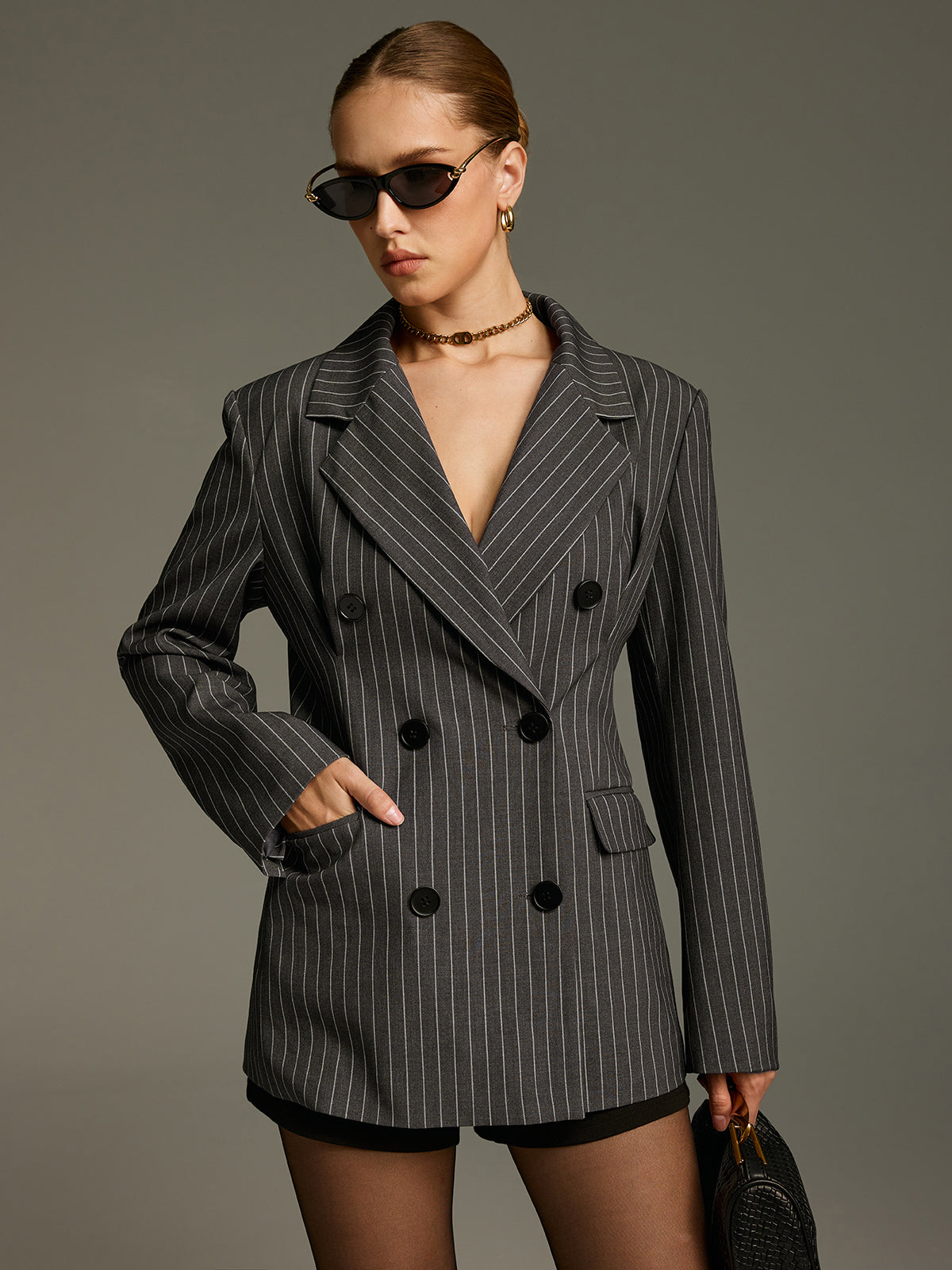 Nadelstreifen-Zweireiher-Blazer