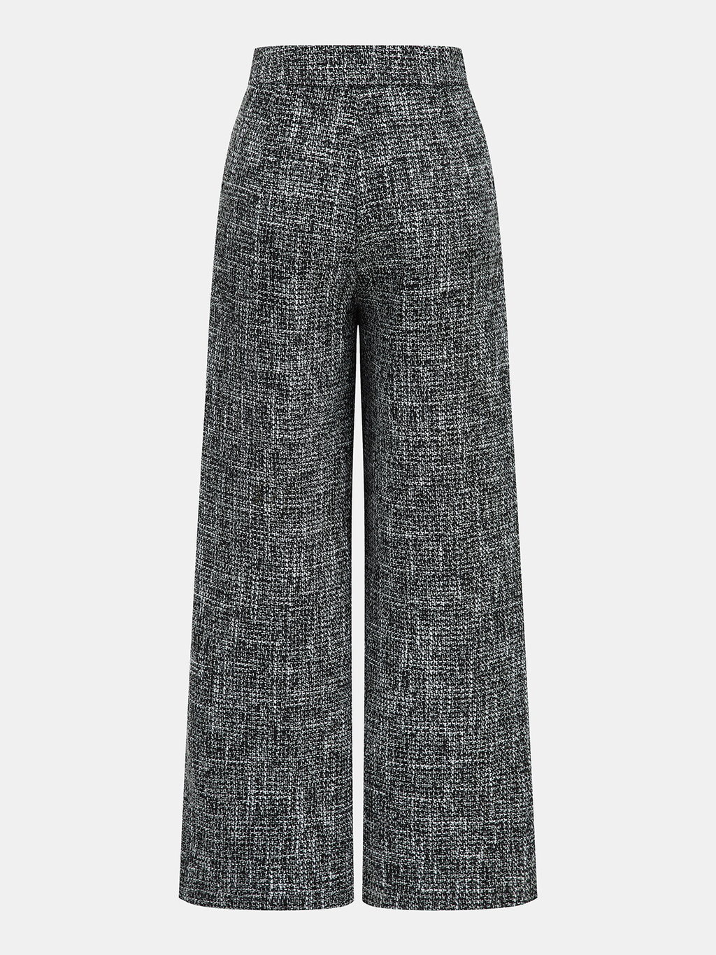 Tweedhose mit weitem Bein und mittlerer Leibhöhe