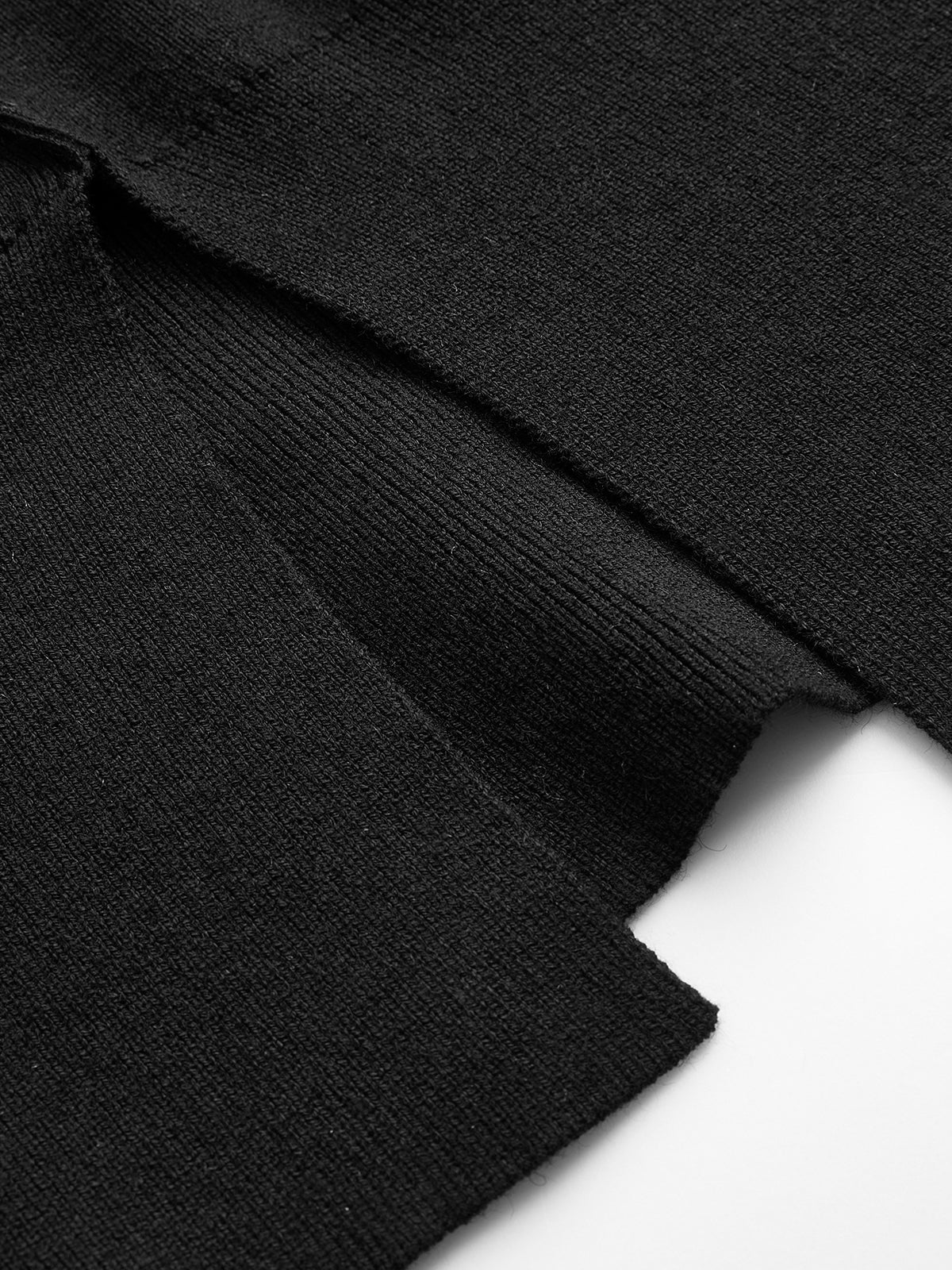Strickweste mit Kontrastblende und Bindekragen