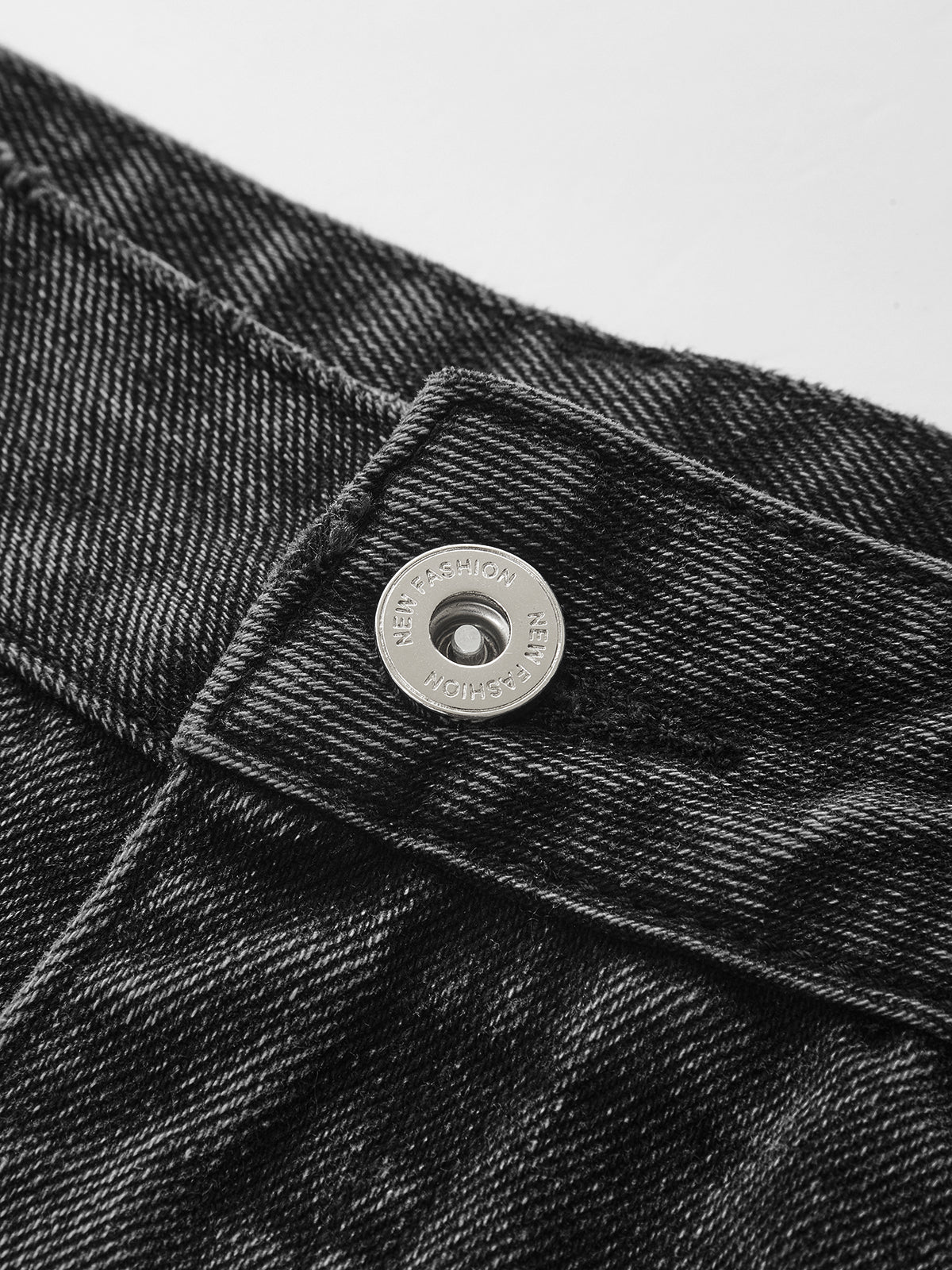 Mid-Waist Denim Curved-Leg Jeans