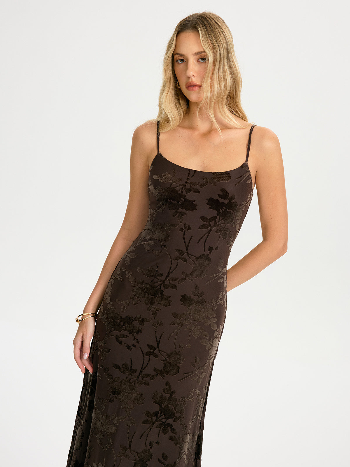 Velvet Floral Cami Maxi Dress
