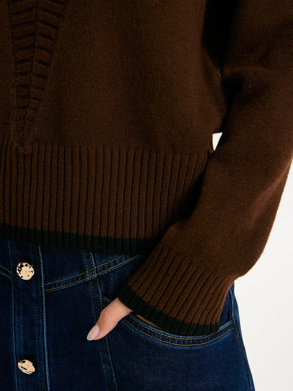 Pull en maille ample col en V
