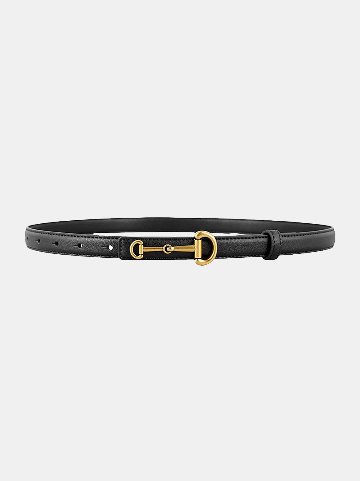 Horsebit Buckle Leather Belt