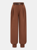 Pantalon ballon plissé ceinturé
