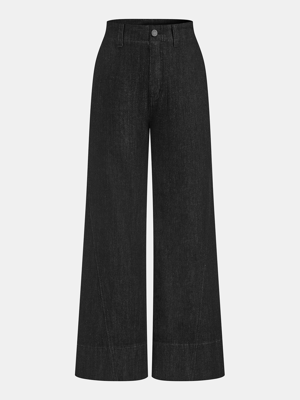 Jean large taille haute en denim