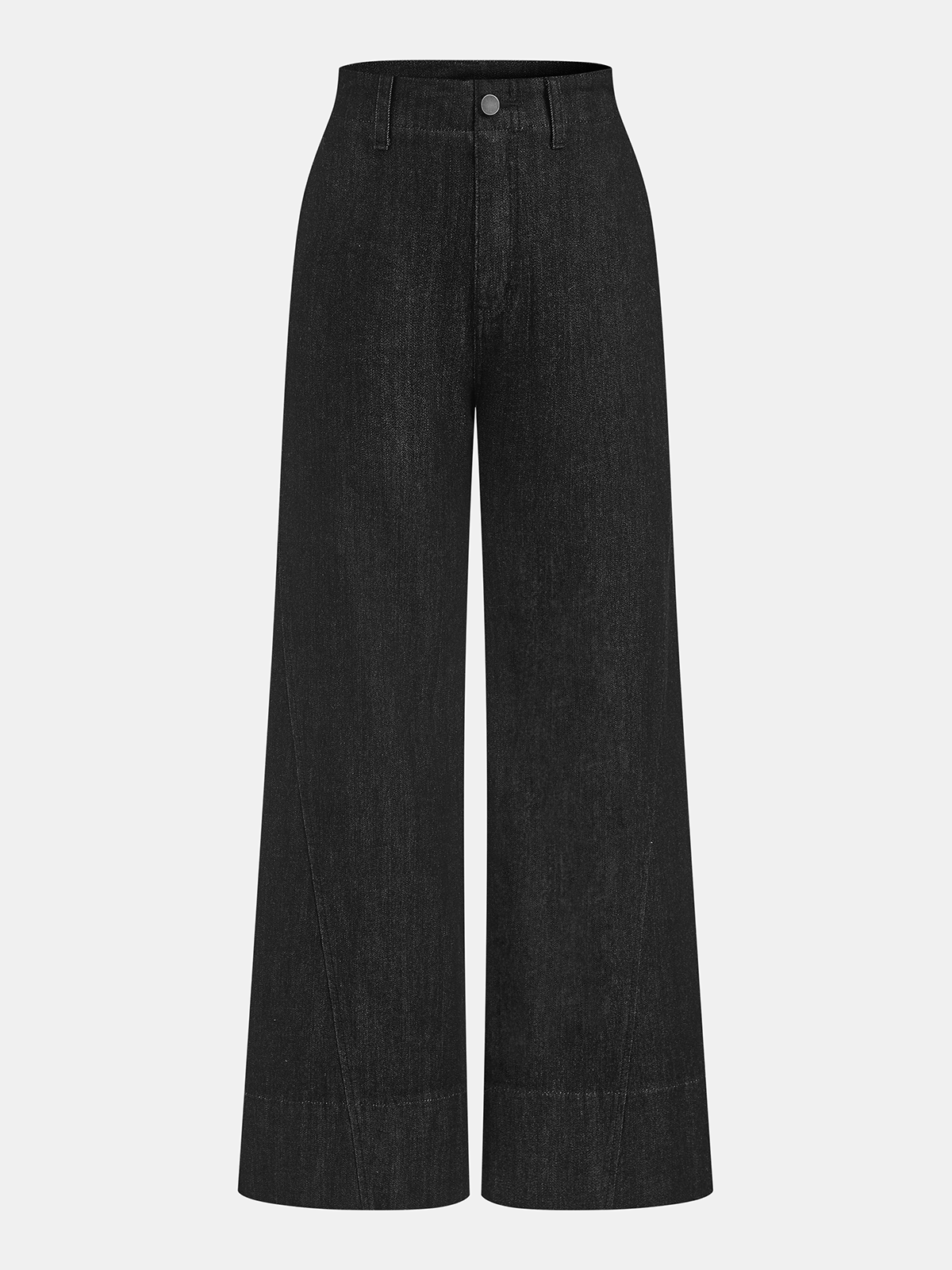 Jean large taille haute en denim