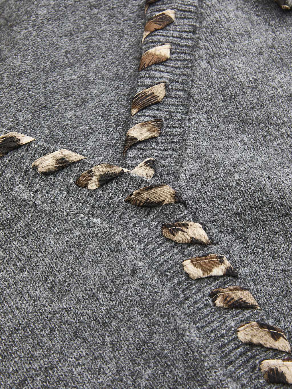 Schnürbesatz V-Ausschnitt Cardigan
