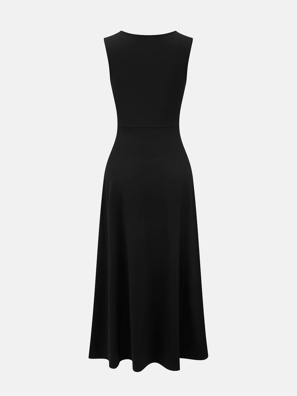 Robe longue asymétrique sans manches avec fronces