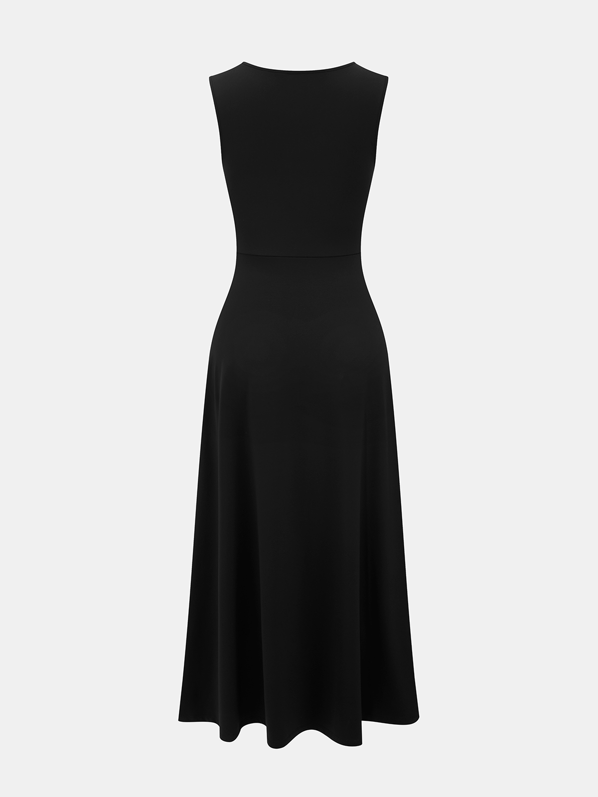 Ärmelloses, asymmetrisch gerafftes Maxikleid