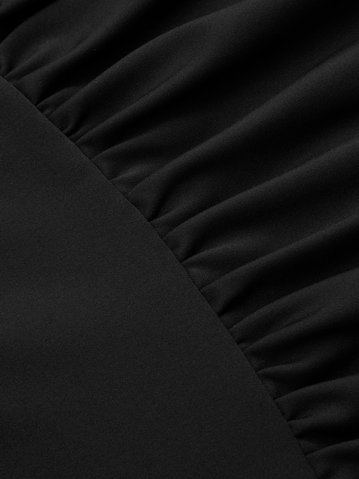 Robe longue asymétrique sans manches avec fronces