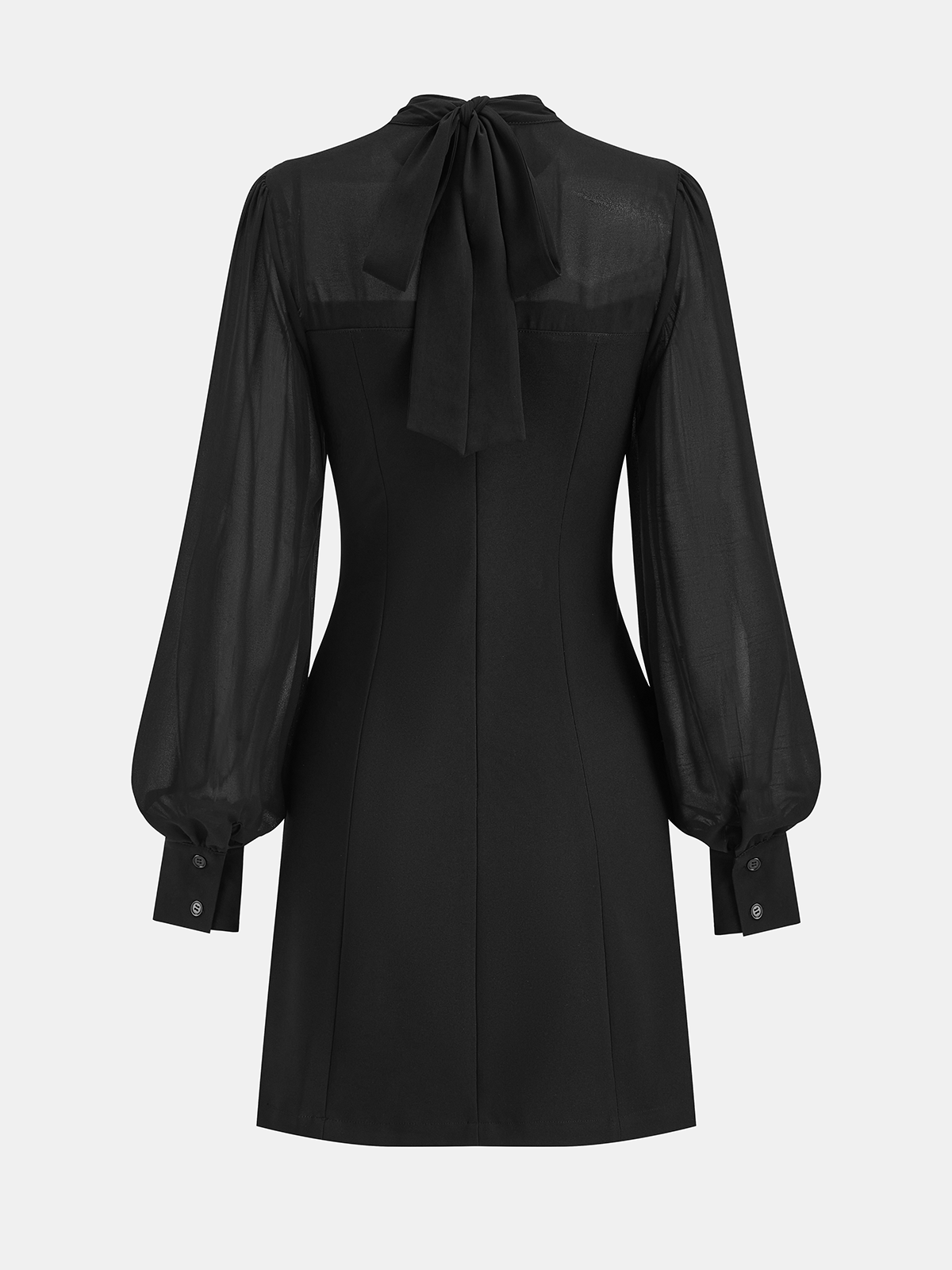 Mini-robe trapèze en mousseline de soie transparente avec empiècements