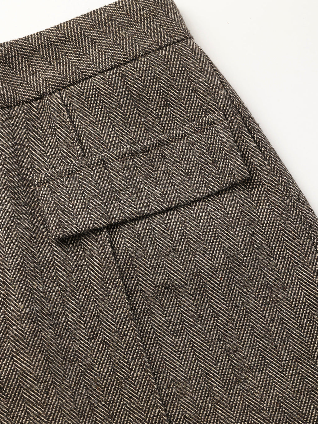 Fischgrät-Tweed-Hose mit weitem Bein