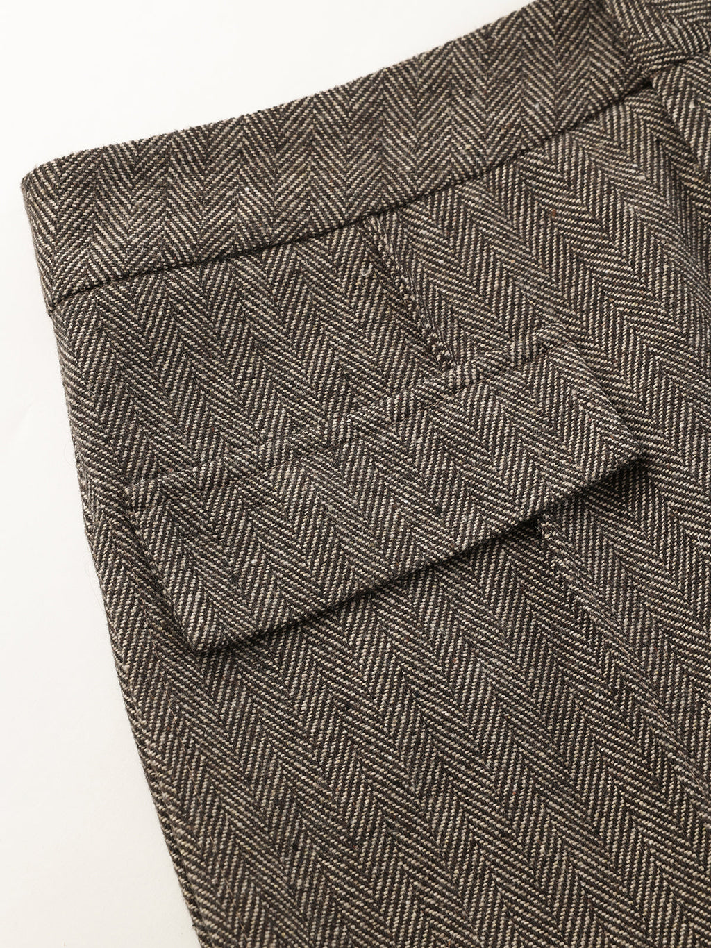 Fischgrät-Tweed-Hose mit weitem Bein